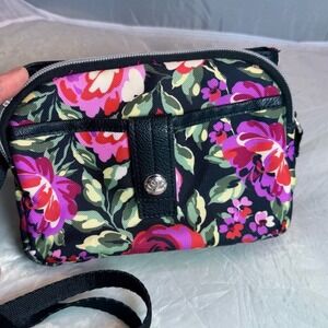 Lilly Bloom Floral Black Crossbody Bag